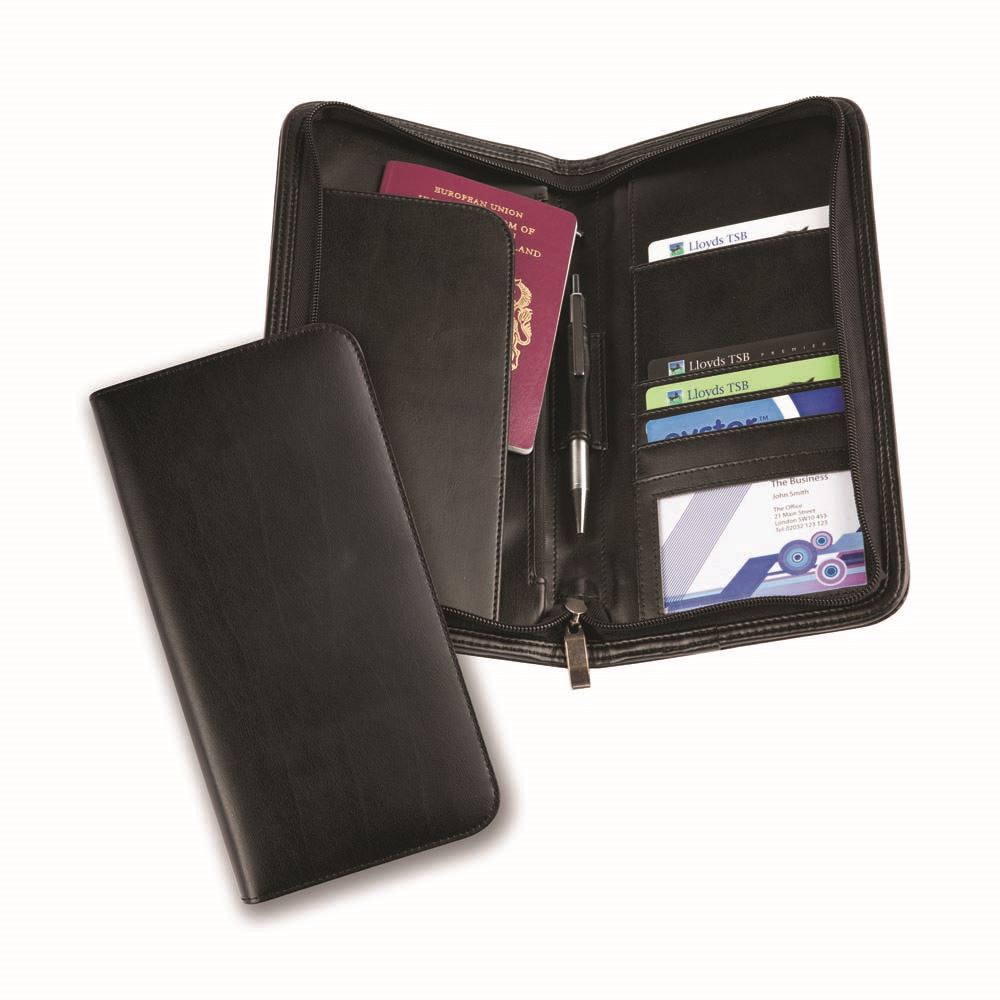 Balmoral Bonded Leather Deluxe Zipped Travel Wallet | Juniper