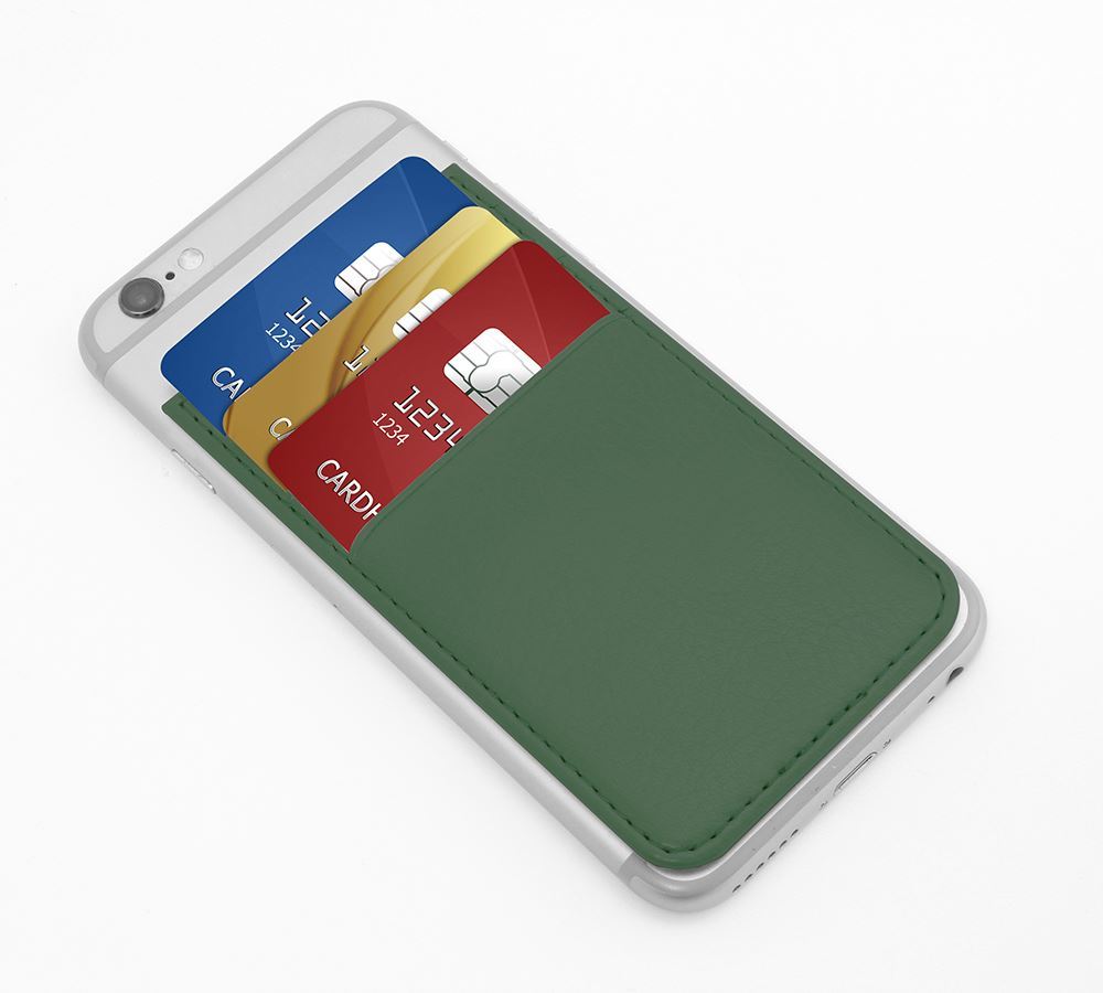 Card Case for a Smart Phone with Three Card Slots in Belluno, a vegan coloured leatherette with a subtle grain.