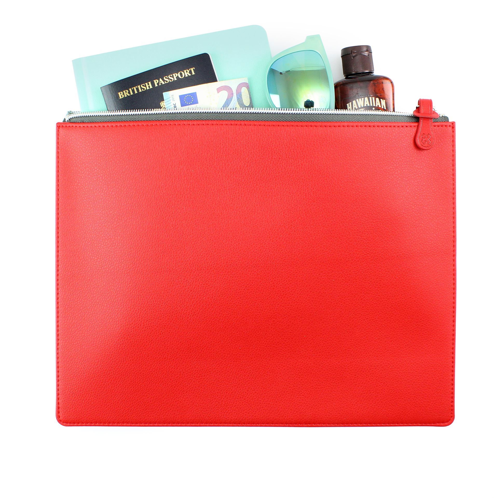 Colours Large Zipped Pouch in recycled Como, a quality vegan PU.