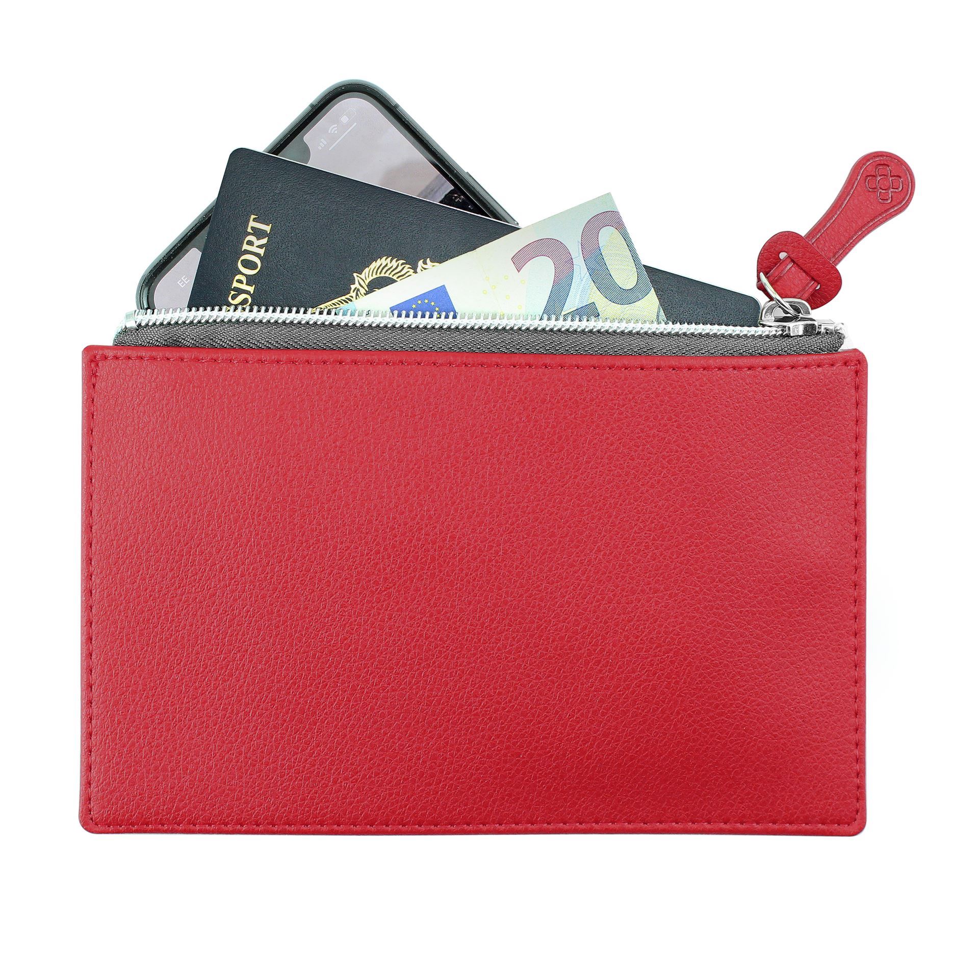 Small Zipped Pouch in recycled Como, a quality vegan PU.