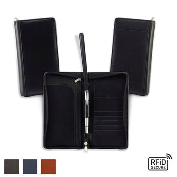 Picture of Accent Sandringham Nappa Leather Colours, Zipped Travel Wallet with RFID Protection
