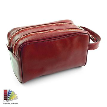 Picture of Pantone Matched Sandringham Leather Wash Bag