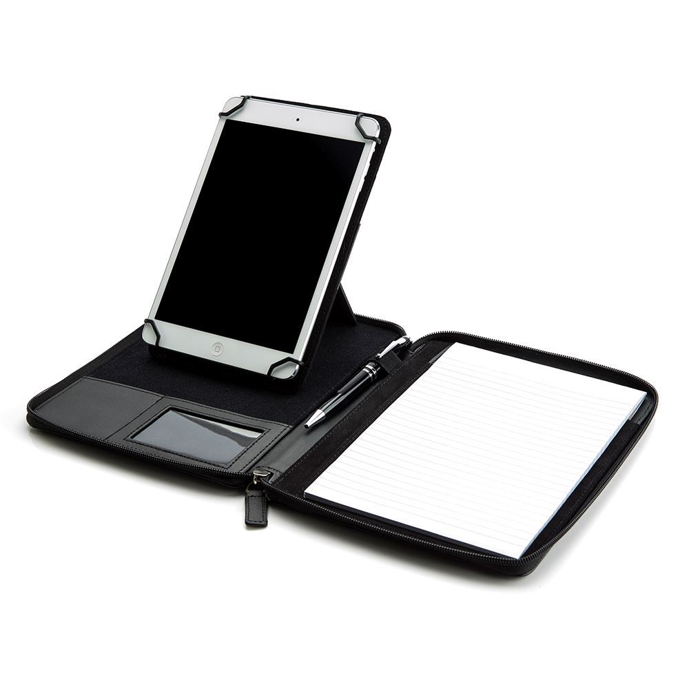 Mini Zipped Adjustable Tablet Holder with a Multi Position Tablet Stand