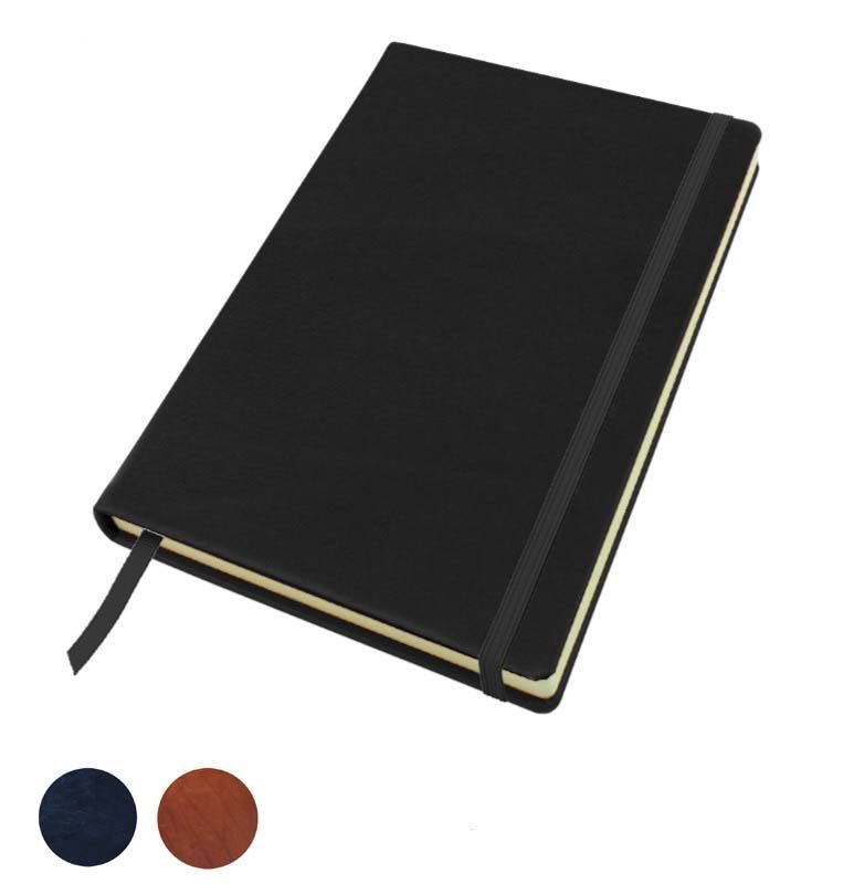 Sandringham Nappa Leather Colours, A5 Casebound Notebook with Elastic Strap