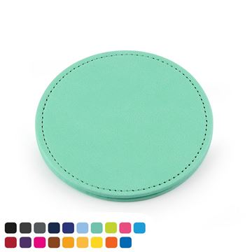 Picture of  Deluxe Round Coaster in Soft Touch Vegan Torino PU. 