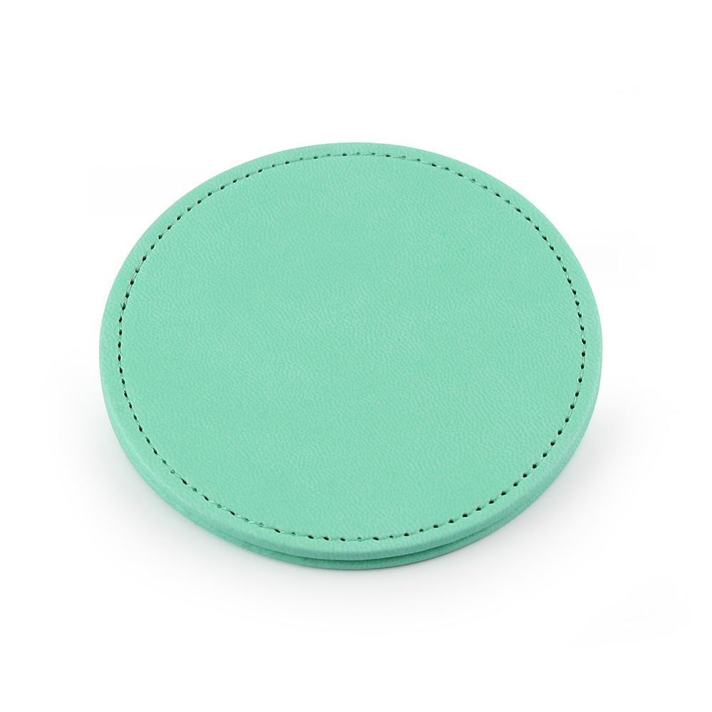  Deluxe Round Coaster in Soft Touch Vegan Torino PU. 