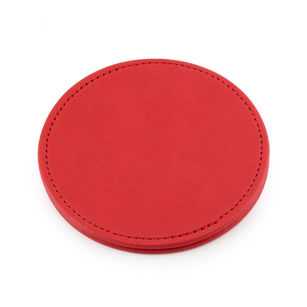  Deluxe Round Coaster in Soft Touch Vegan Torino PU. 