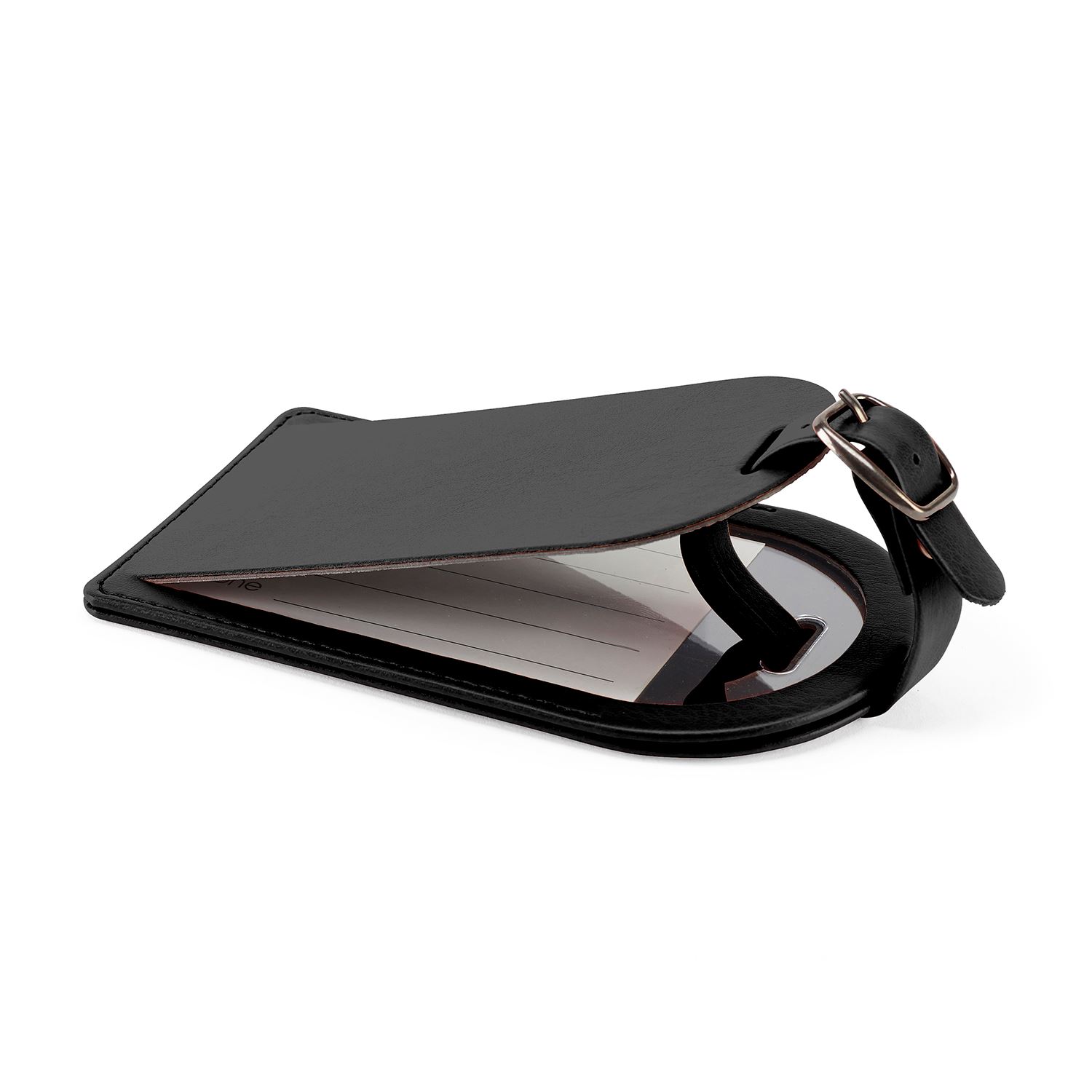 Large Luggage Tag with a Flap, in Belluno, a vegan coloured leatherette with a subtle grain.