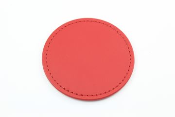 Picture of Recycled ELeather Round Stitched Coaster, made in the UK in a choice of 8 colours.
