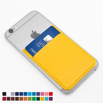 Picture of Card Case for a Smart Phone in Belluno, a vegan coloured leatherette with a subtle grain.