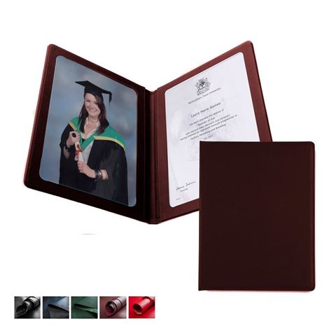Picture of Universal Leather A4 Certificate or Price List Holder, made in the UK in a choice of 5 colours.